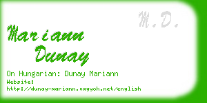 mariann dunay business card